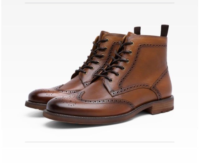 British Style Leather Boots for Men.  (Ankle High)