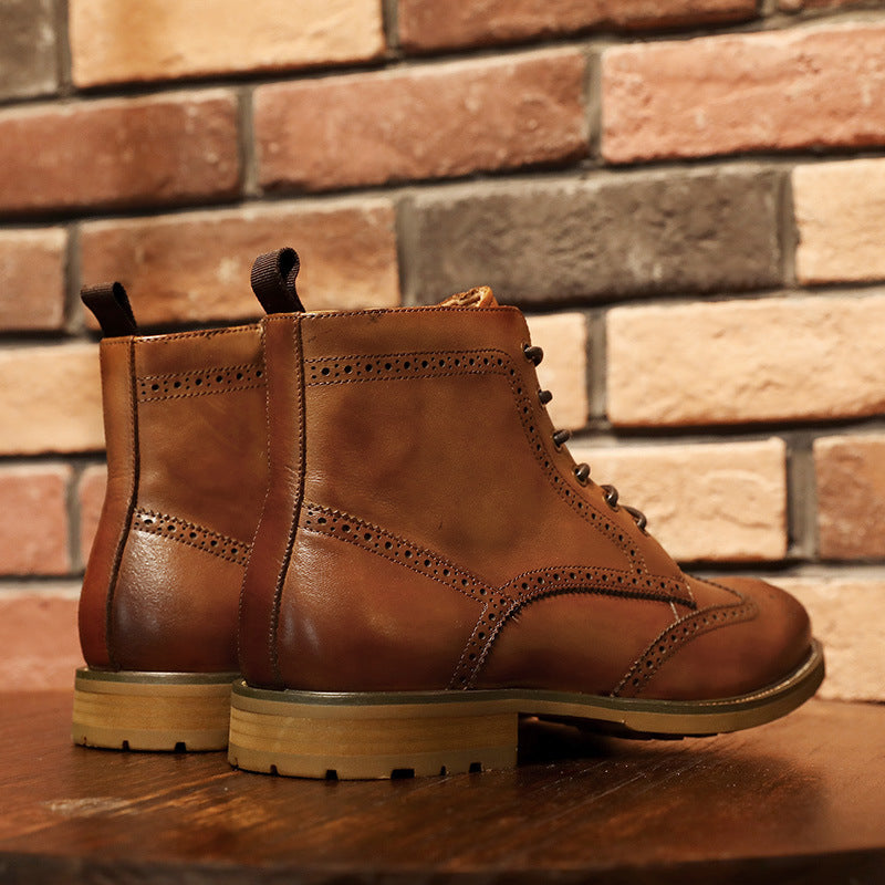 British Style Leather Boots for Men.  (Ankle High)