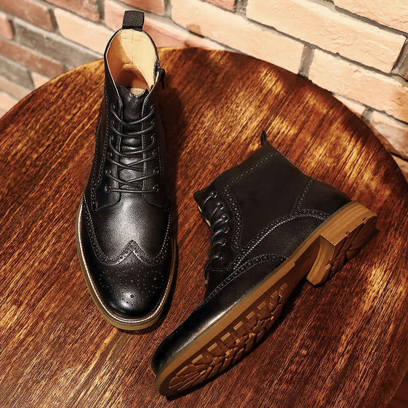 British Style Leather Boots for Men.  (Ankle High)