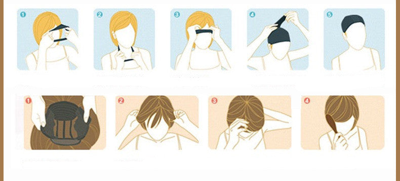 Black And Brown Short Curly Hair.Washable,Can not be Dyed.