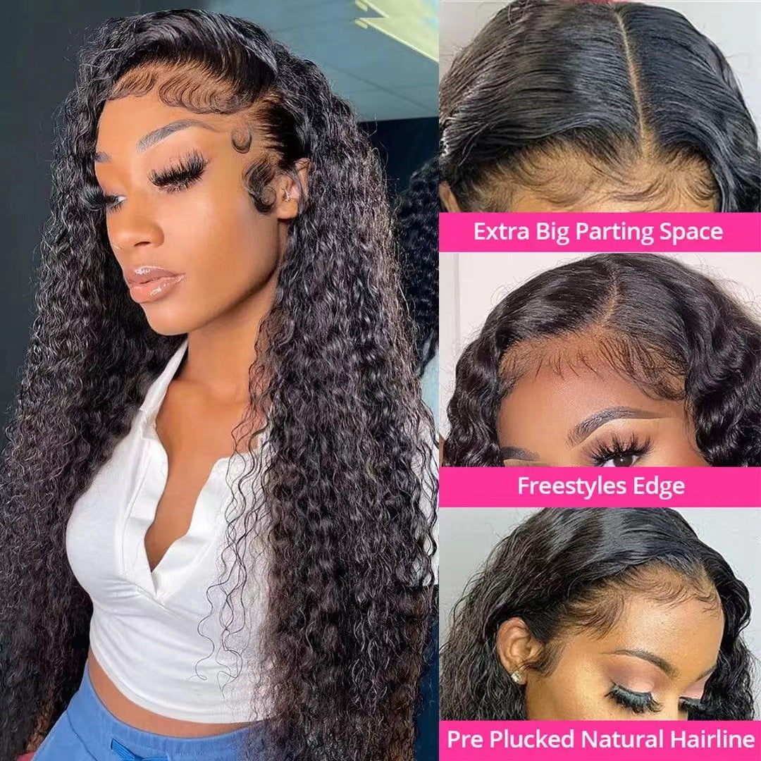 Women's Wigs With Small Curly Hair & Front Lace,Extra Parting Space,Freestyle Edge,Pre- Plucked natural hair Line.12 inches,14 inches,16 inches,18 inches,20 inches,22 inches,24 inches,26 inches,28 inches,30 inches,32 inches.