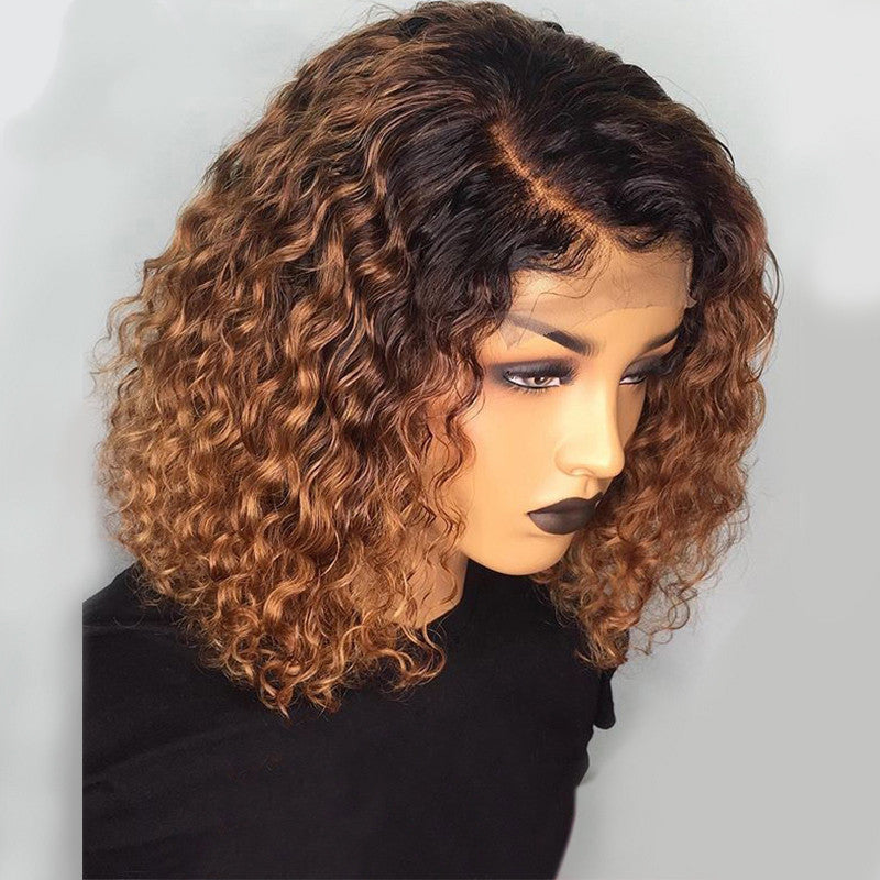 Water wave bob wigs Human Hair, Natural Colors,1B/99j#,1B/30#,6-14 inches,Soft, Smooth,No Knots,No Hair Loss,Can be Dyed & Reshaped.