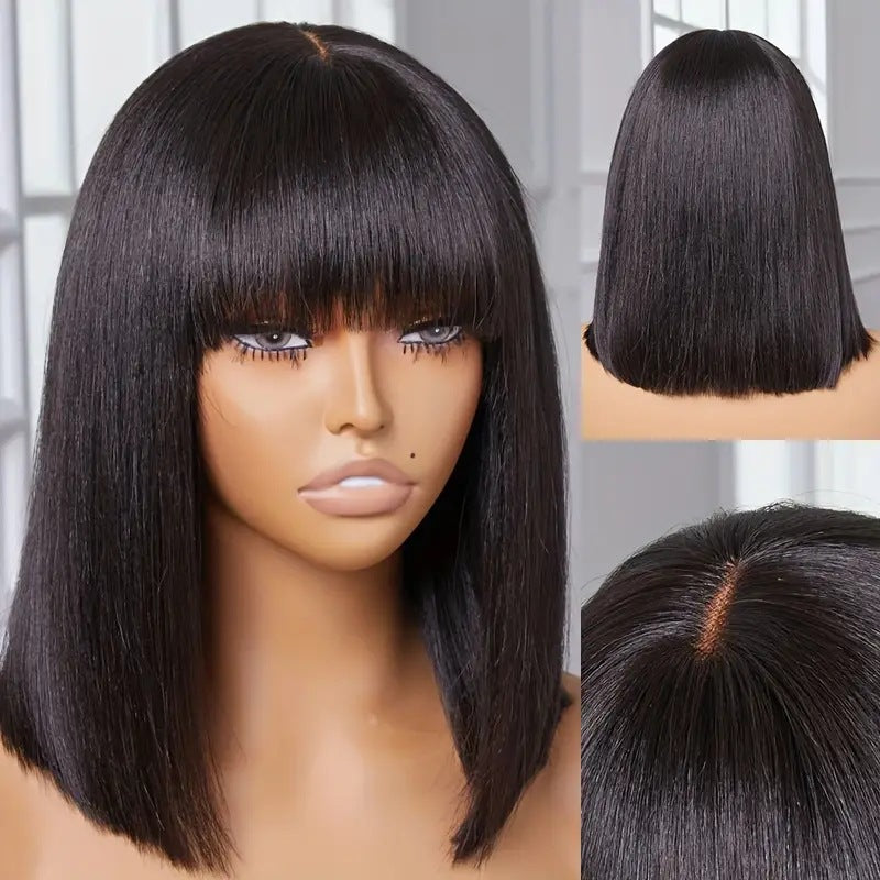 Su Bob's Human Hair Lace Wig, With Invisible HD Lace, Can Be Dyed & Ironed,10 inches,Cap Sizes Small,Medium,Large.
