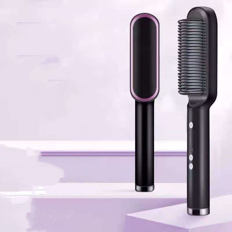 New 2 In 1 Hair Straightener/ Hot Comb - Negative Ion Curling Tong -  Dual-purpose Electric Hair Brush