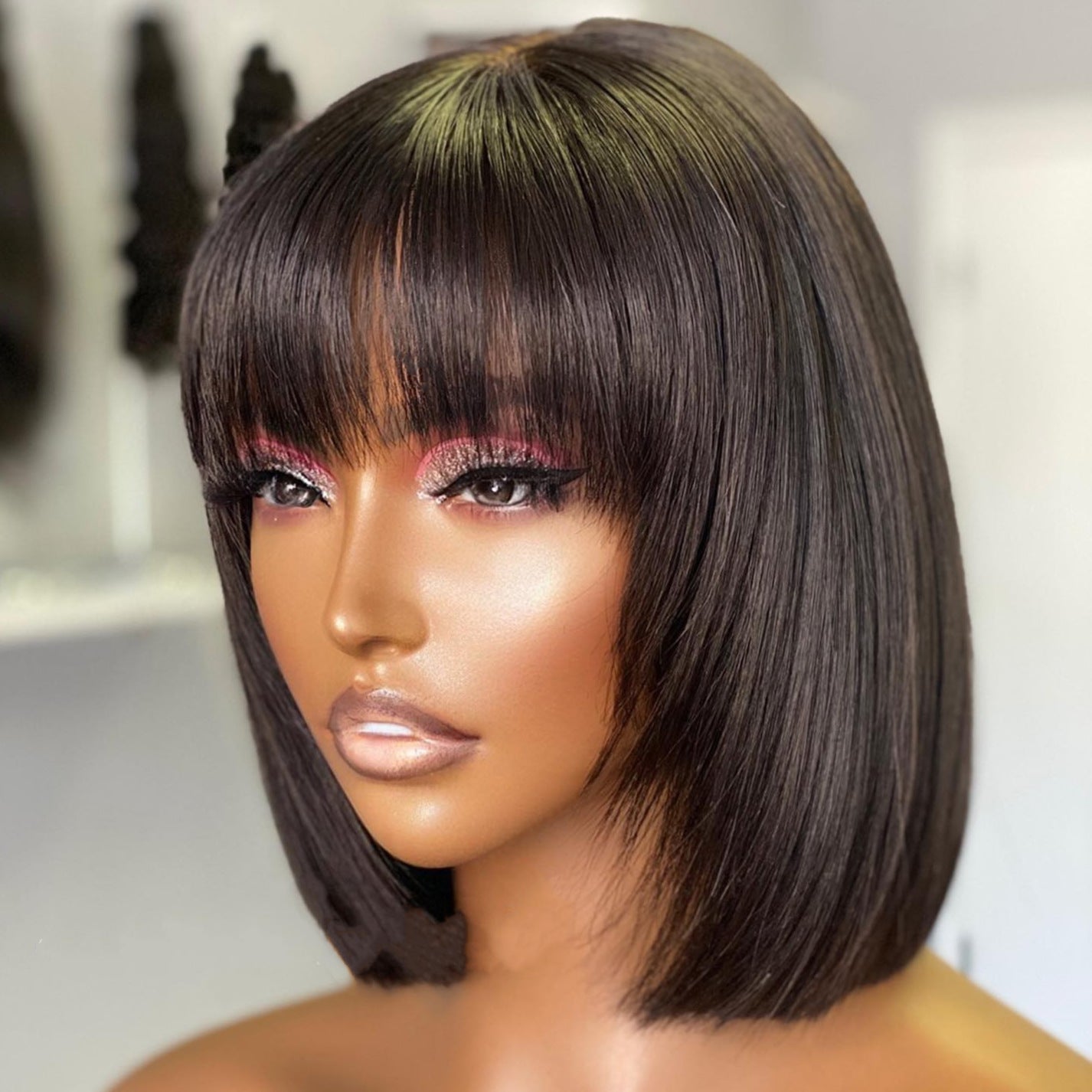 Su Bob's Human Hair Lace Wig, With Invisible HD Lace, Can Be Dyed & Ironed,10 inches,Cap Sizes Small,Medium,Large.