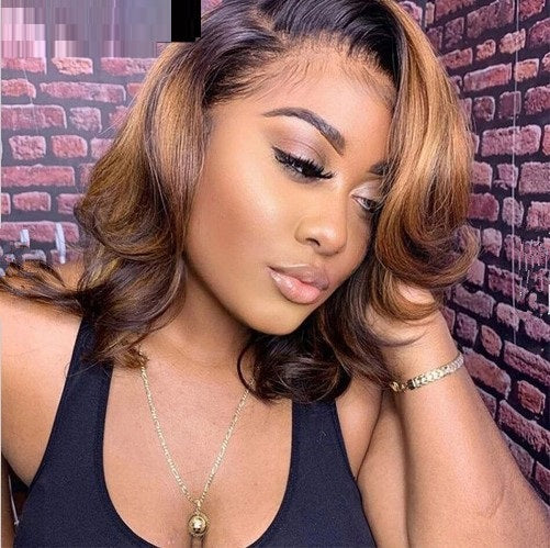 Split Lace Short Curly Hair Mechanism Synthetic Wigs, washable.