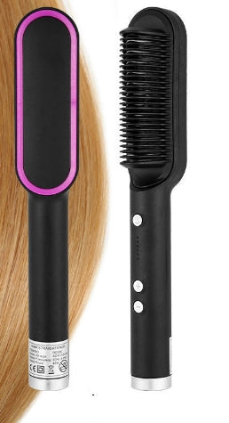 New 2 In 1 Hair Straightener/ Hot Comb - Negative Ion Curling Tong -  Dual-purpose Electric Hair Brush