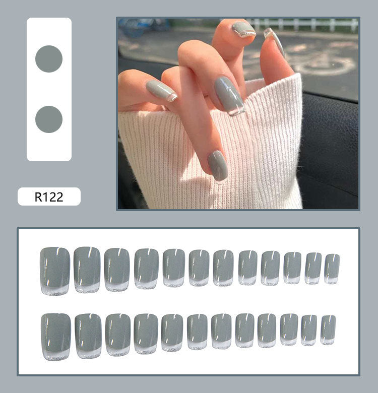 Short Press On Fake Nails with Designs (Reusable)