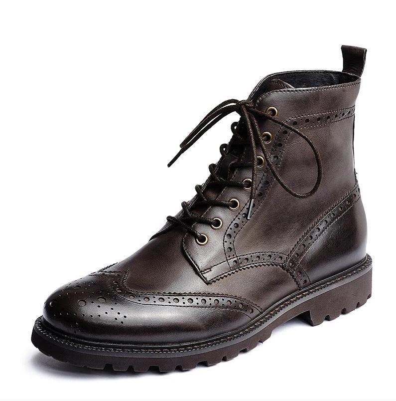 Low Heel Round Toe Low Top Men's Martin Boots - Oxford Style (Not Leather)