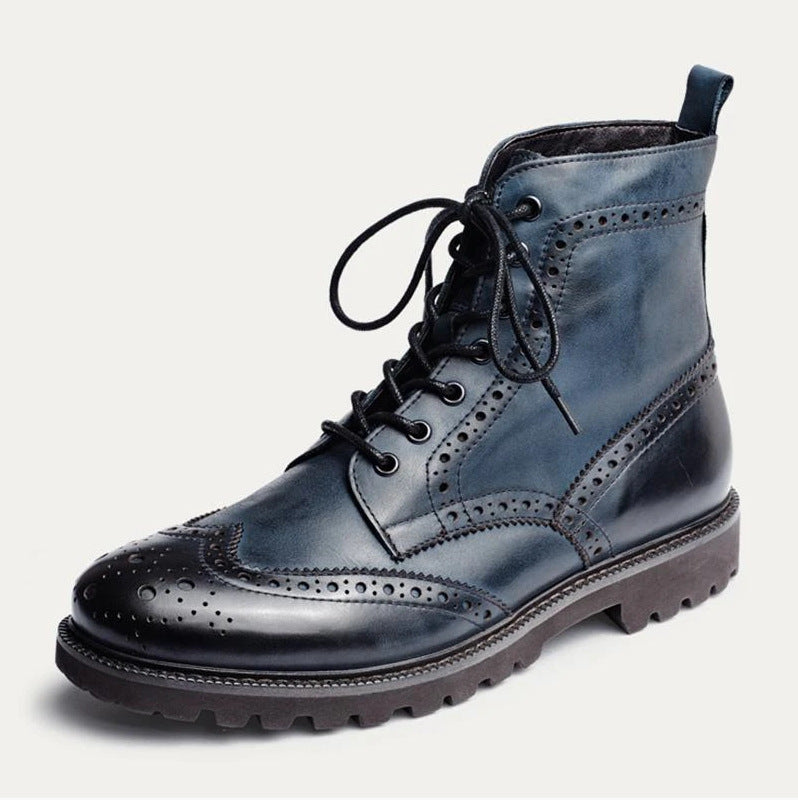 Low Heel Round Toe Low Top Men's Martin Boots - Oxford Style (Not Leather)