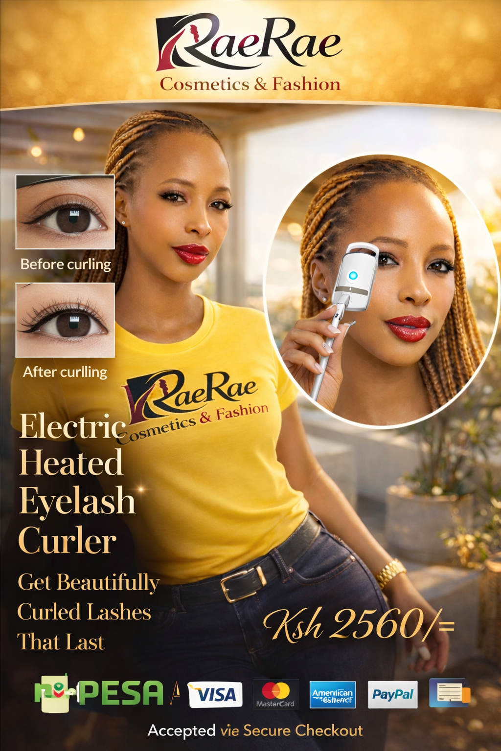 Temperature Controlled Heated Eyelash Curler (Portable Charging)